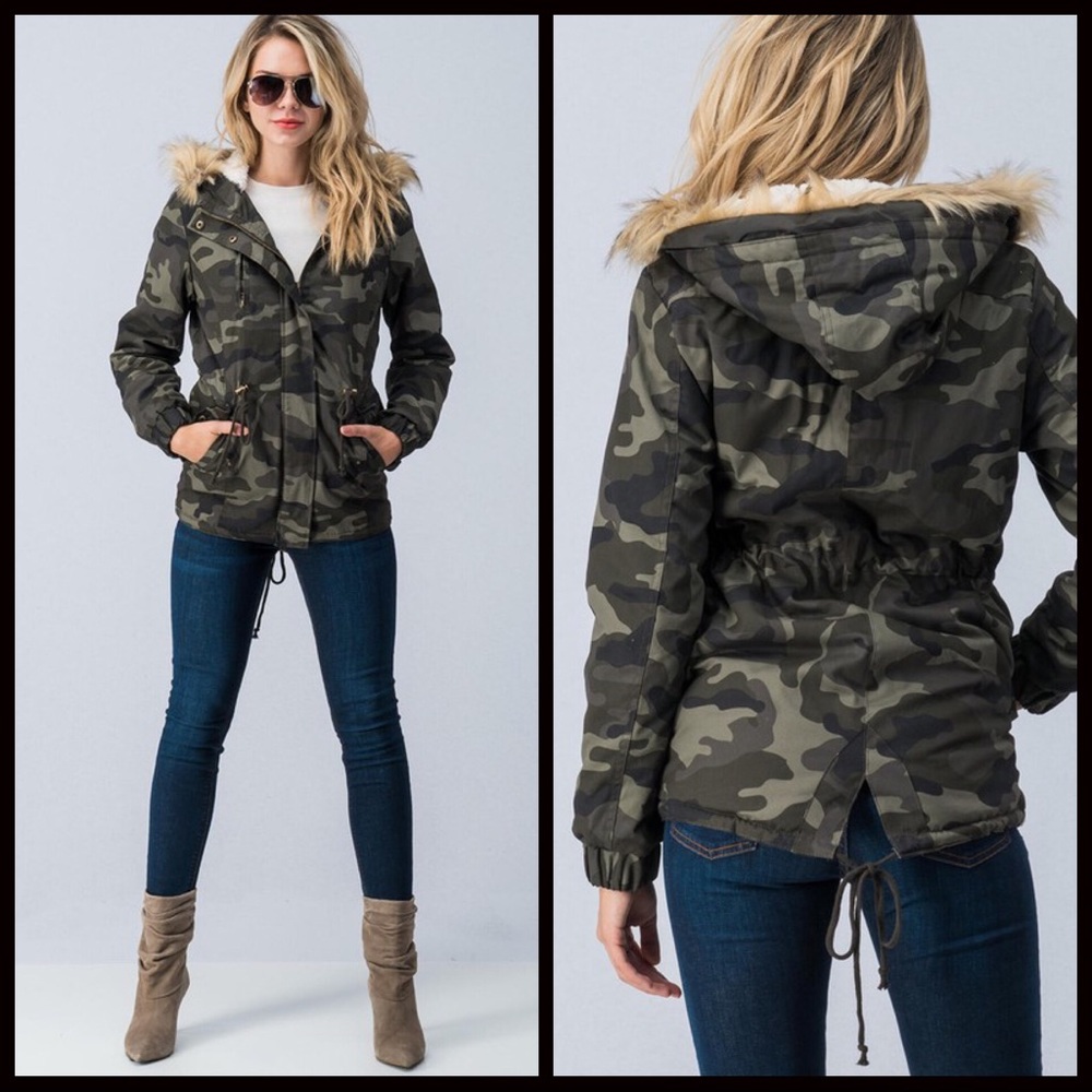 CLEARANCE-FIRM‼️Sherpa Lined Camo Jacket - Picture 6 of 8